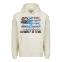 Oatmeal Heather fishing lure flag keepin' it reel Premium Hoodie - MaliasSmallBusiness