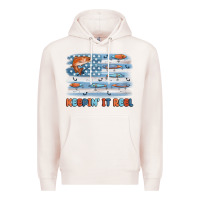 Pale Pink fishing lure flag keepin' it reel Premium Hoodie - MaliasSmallBusiness