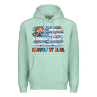 Seafoam fishing lure flag keepin' it reel Premium Hoodie - MaliasSmallBusiness
