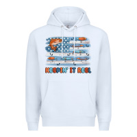 White fishing lure flag keepin' it reel Premium Hoodie - MaliasSmallBusiness