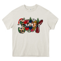 Cream joy Christmas cows Heavy Core Tee - CowhideDigitalArt