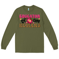 Army Green educator of tiny humans Long Sleeve Tee - texasbilliewilder