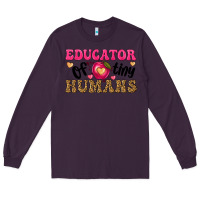 Plum educator of tiny humans Long Sleeve Tee - texasbilliewilder