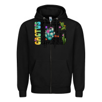 Black cactus Zipper Hoodie - CowhideDigitalArt