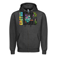 Charcoal Heather cactus Zipper Hoodie - CowhideDigitalArt