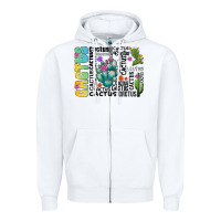 White cactus Zipper Hoodie - CowhideDigitalArt