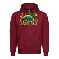 Burgundy feeling lucky Zipper Hoodie - FaDigitalArtStudio