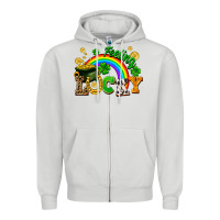 Dove Grey feeling lucky Zipper Hoodie - FaDigitalArtStudio
