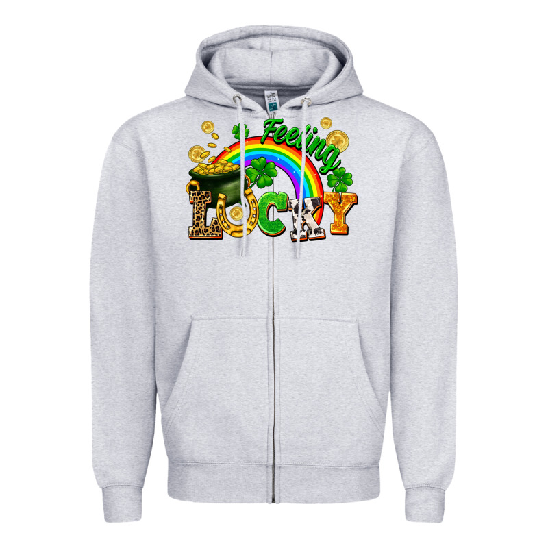 Feeling Lucky Zipper Hoodie by FaDigitalArtStudio | Teevron