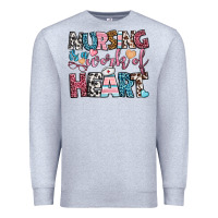 Heather Grey nursing is a work of heart Premium Sweatshirt - BundleAndBundleShop
