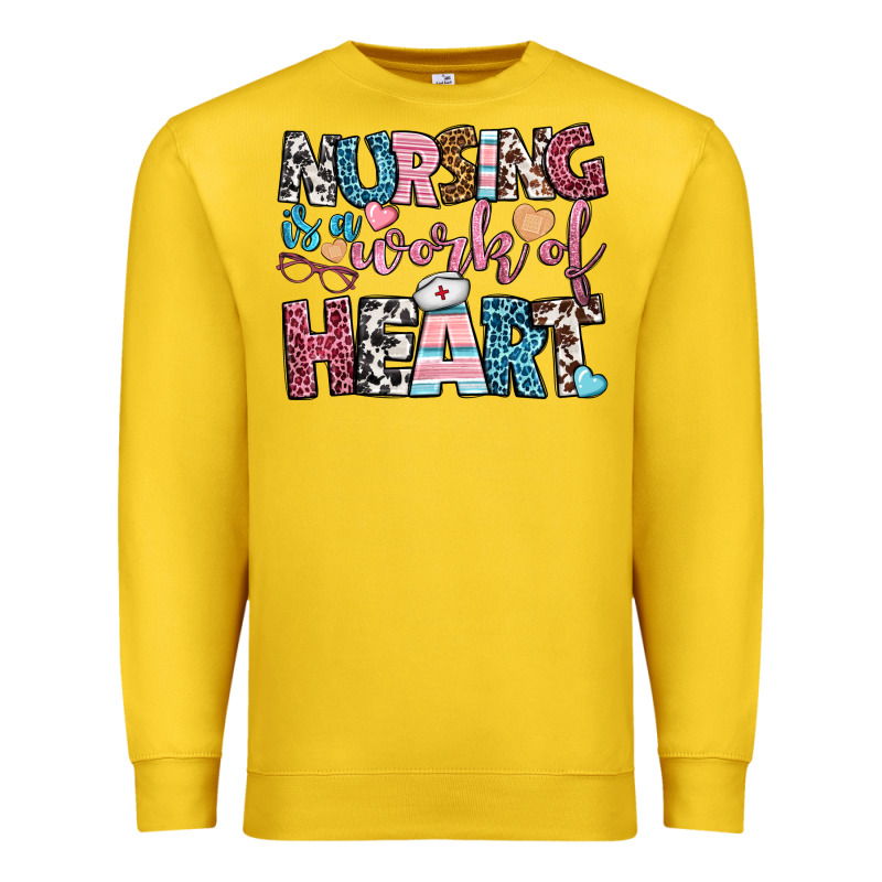 Nursing Is A Work Of Heart Premium Sweatshirt by BundleAndBundleShop | Teevron