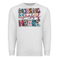Oatmeal Heather nursing is a work of heart Premium Sweatshirt - BundleAndBundleShop