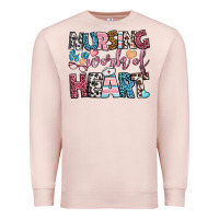Pale Pink nursing is a work of heart Premium Sweatshirt - BundleAndBundleShop