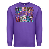 Purple nursing is a work of heart Premium Sweatshirt - BundleAndBundleShop