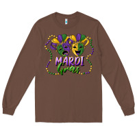 Chestnut mardi gras mask and beads Long Sleeve Tee - RanaPortraitStore