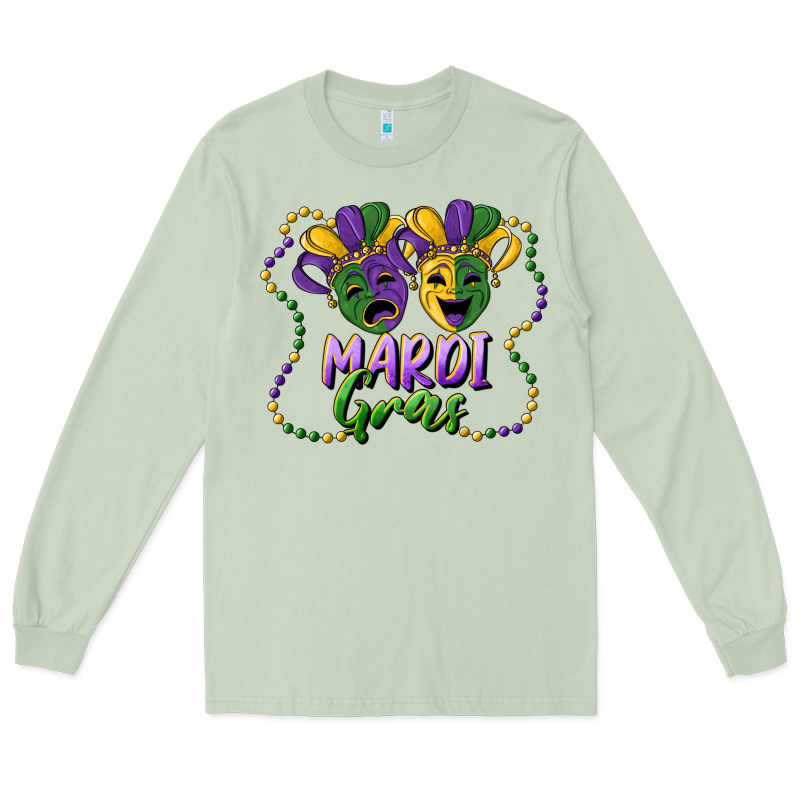 Mardi Gras Mask And Beads Long Sleeve Tee by RanaPortraitStore | Teevron