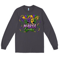 Smoke mardi gras mask and beads Long Sleeve Tee - RanaPortraitStore