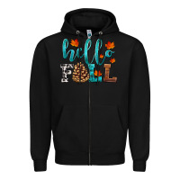 Black hello fall Zipper Hoodie - HRA Design Shop