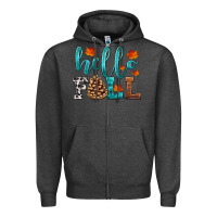 Charcoal Heather hello fall Zipper Hoodie - HRA Design Shop
