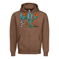 Chestnut hello fall Zipper Hoodie - HRA Design Shop