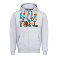 Heather Grey hello fall Zipper Hoodie - HRA Design Shop