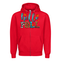 Red hello fall Zipper Hoodie - HRA Design Shop