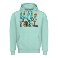 Seafoam hello fall Zipper Hoodie - HRA Design Shop