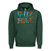 Sports Green hello fall Zipper Hoodie - HRA Design Shop