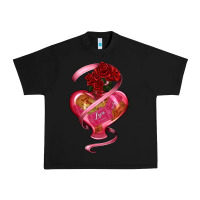 Black heart glass vase love tickets with rose Urban Heavy Tee - RanaPortraitStore