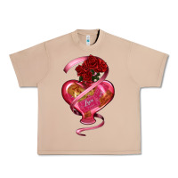 Heart Glass Vase Love Tickets With Rose Urban Heavy Tee | Teevron