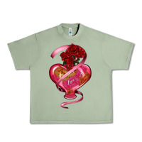 Oil Green heart glass vase love tickets with rose Urban Heavy Tee - RanaPortraitStore