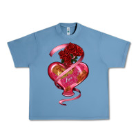 Pebble Blue heart glass vase love tickets with rose Urban Heavy Tee - RanaPortraitStore