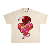Sandshell heart glass vase love tickets with rose Urban Heavy Tee - RanaPortraitStore