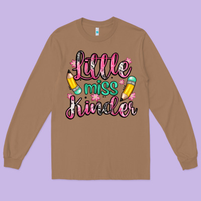 Little Miss Kindergarten Long Sleeve Tee Designed By Zillion Design Studio