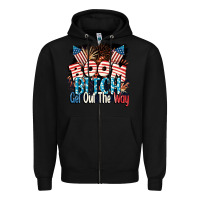 Black Boom bitch get out the way 4th of July Zipper Hoodie - CowGirlArtShop