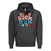 Charcoal Heather Boom bitch get out the way 4th of July Zipper Hoodie - CowGirlArtShop