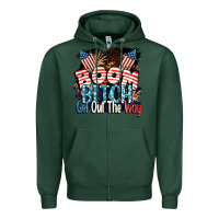 Sports Green Boom bitch get out the way 4th of July Zipper Hoodie - CowGirlArtShop