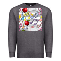 Charcoal Heather music class seamless pattern Premium Sweatshirt - BundleAndBundleShop
