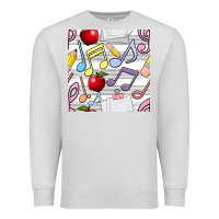 Dove Grey music class seamless pattern Premium Sweatshirt - BundleAndBundleShop