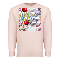 Pale Pink music class seamless pattern Premium Sweatshirt - BundleAndBundleShop