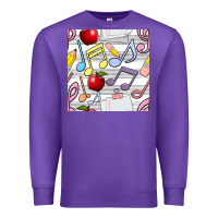 Purple music class seamless pattern Premium Sweatshirt - BundleAndBundleShop