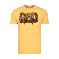 Vintage Mustard Christmas goats Vintage Tee - BarkalooDesign