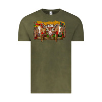 Vintage Olive Christmas goats Vintage Tee - BarkalooDesign