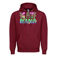 Burgundy cat mama Zipper Hoodie - CowhideDigitalArt