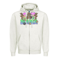 Oatmeal Heather cat mama Zipper Hoodie - CowhideDigitalArt