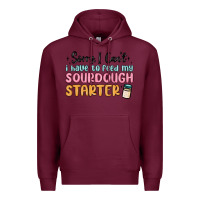 Burgundy sorry i can t i have to feed my sourdough starter Premium Hoodie - MaliasSmallBusiness