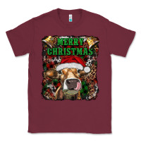 Burgundy merry christmas heifer with cowbells Classic Tee - RanaPortraitStore