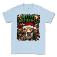 Dusty Blue merry christmas heifer with cowbells Classic Tee - RanaPortraitStore