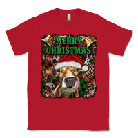 Red merry christmas heifer with cowbells Classic Tee - RanaPortraitStore