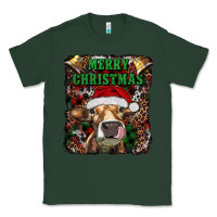 Sports Green merry christmas heifer with cowbells Classic Tee - RanaPortraitStore